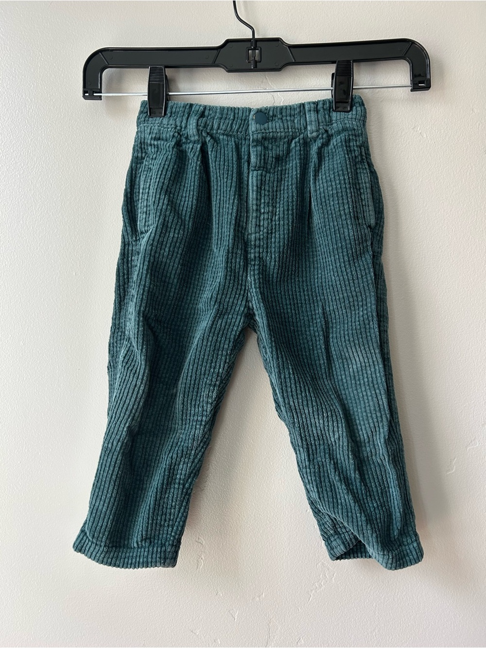 Zara Baby Corduroy Pants Green Elastic Waist Cozy Y2K Euro Summer Scandi Baby